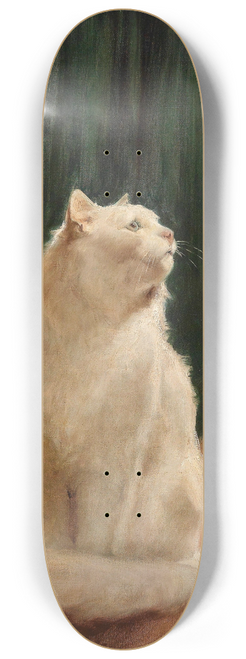 Arthur Heyer - Weie Katze und zwei Zitronenfalter 8.25 inch art skate deck