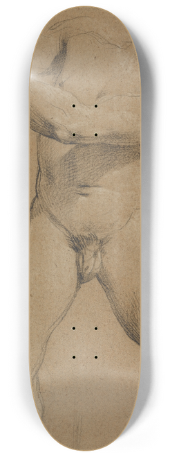 Simon Vouet - Study of a Male Nude 8.25 inch art skate deck
