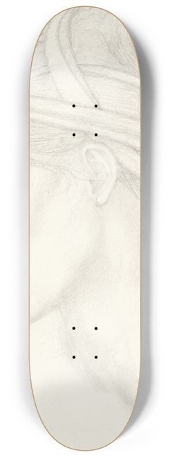 Sir Edward Coley Burne-Jones - Head study of Maria Zambaco for Nimue in The Beguiling of Merlin 8.25 inch art skate deck