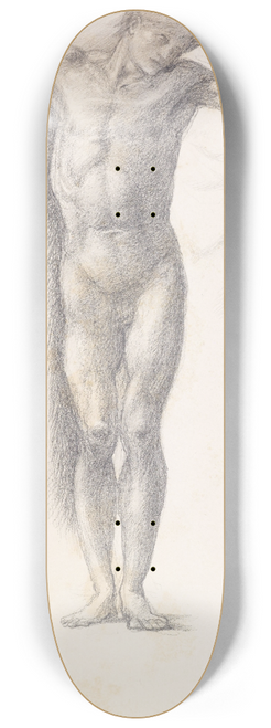Sir Edward Coley Burne-Jones - Sketchbook  Study for Atlas in Atlas Turned to Stone 8.25 inch art skate deck