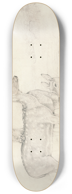 Sir Edwin Henry Landseer - A Herd of Deer Grazing in a Park 8.25 inch art skate deck