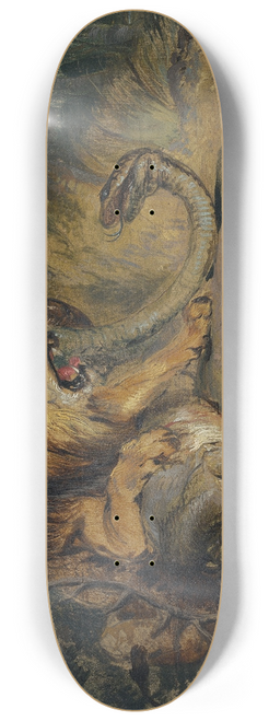Sir Edwin Henry Landseer - Lion Defending its Prey 8.25 inch art skate deck
