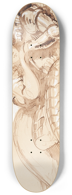 Sir George Hayter - A Maiden Embraced by a Knight in Armor 8.25 inch art skate deck