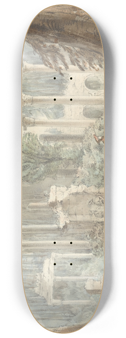 Sir George Hayter - The Ruins from Leptis Magna as they Appeared in the Royal Park at Virginia Water 8.25 inch art skate deck