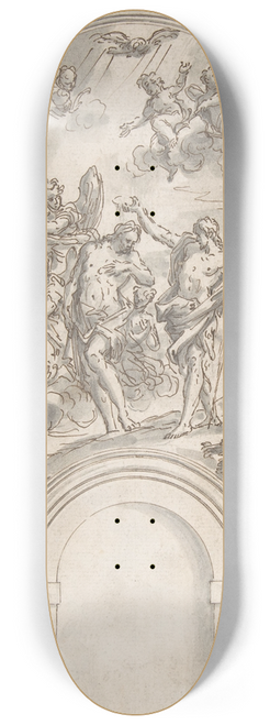 Sir James Thornhill - Design for a Baptism of Christ in an Architectural Setting 8.25 inch art skate deck