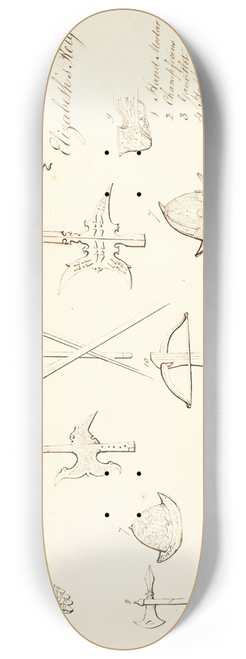 Sir John Everett Millais - Sketches of Armour  Study for Elizabeth I 8.25 inch art skate deck
