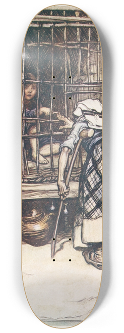 Arthur Rackham - Hansel put out a knuckle-bone, and the old Woman, whose eyes were dim, could not see, and thought it was his finger 8.25 inch art skate deck