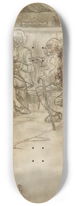Arthur Rackham - He took his place once more on the bench at the inn-door 8.25 inch art skate deck
