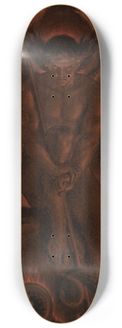 Sir Joseph Noel Paton - The Adversary!; Where their worm dieth not, and the fire is not quenched 8.25 inch art skate deck