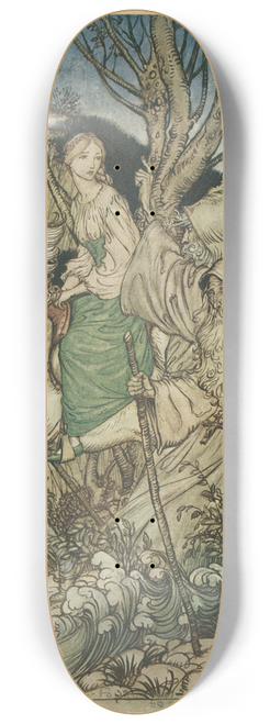 Arthur Rackham - Little niece, said Khleborn, forget not that I am here with thee as a guide. 8.25 inch art skate deck