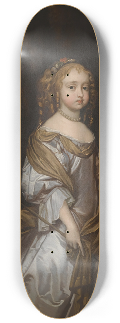 Sir Peter Lely - Portrait Of Lady Elizabeth Seymour (D.1697)When A Child 8.25 inch art skate deck