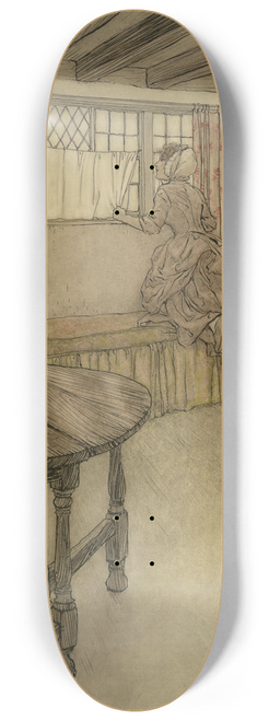 Arthur Rackham - Strange Faces in the Window 8.25 inch art skate deck