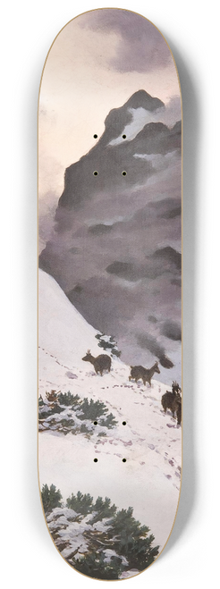 Stanisaw Witkiewicz - Chamois in the mountains 8.25 inch art skate deck
