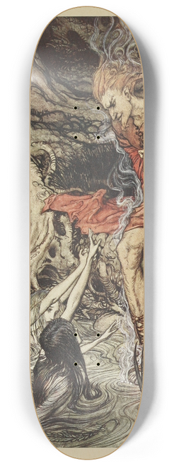 Arthur Rackham - The Rhines pure-gleaming children told me of their sorrow 8.25 inch art skate deck