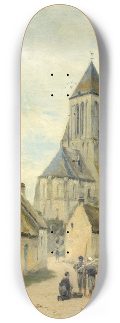 Stanislas Lpine - Ouistreham church in Normandy 8.25 inch art skate deck