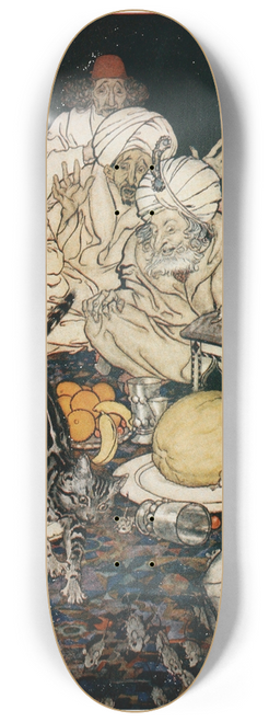 Arthur Rackham - When Puss saw the rats and mice she didnt wait to be told 8.25 inch art skate deck