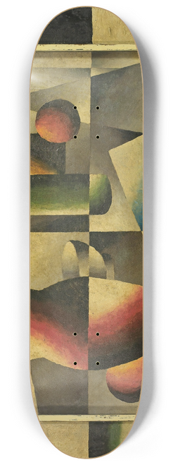 Arthur Segal - Still life with book, jug and bottle. 8.25 inch art skate deck