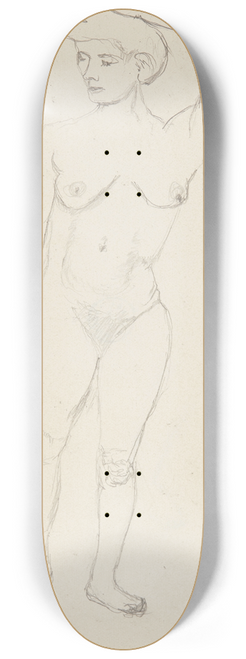 Adolf Sternschuss - akt stojcej kobiety trzymajcej rk na gowie 8.25 inch art skate deck