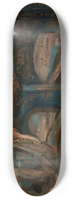 Tadeusz Makowski - Landscape with a bridge and cows (Espaly) 8.25 inch art skate deck