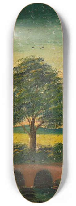 Tadeusz Makowski - Landscape with a windmill and a bridge 8.25 inch art skate deck