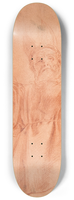 Tanzio da Varallo - Priest with Upraised Arms Wearing a Two-Horned Tiara 8.25 inch art skate deck