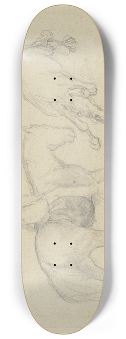 Teutwart Schmitson - Reiter mit gefallenem Pferd 8.25 inch art skate deck