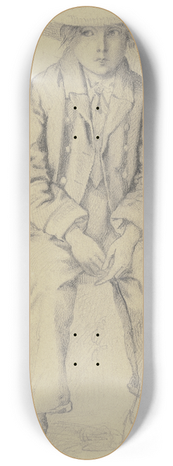 Teutwart Schmitson - Sitting boy with dog 8.25 inch art skate deck