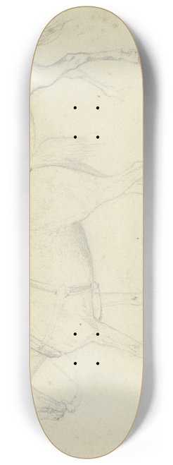 Teutwart Schmitson - Studienblatt; zwei Kutschpferde 8.25 inch art skate deck