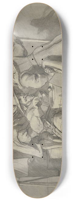 Theodor Alt - Landsknechte beim Wrfelspiel 8.25 inch art skate deck