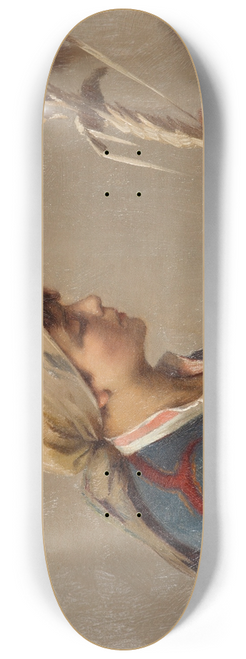 Theodoros Ralli - Young girl weaving willow branches 8.25 inch art skate deck