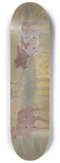 Theodor Philipsen - Cattle Seen against the Sun on the Island of Saltholm 8.25 inch art skate deck