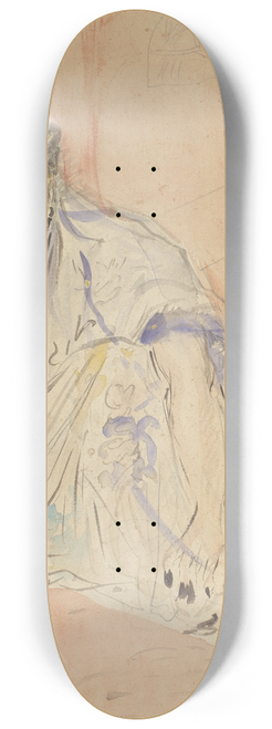 Thodore Chassriau - Jewish Woman of Algiers Seated on the Ground 8.25 inch art skate deck