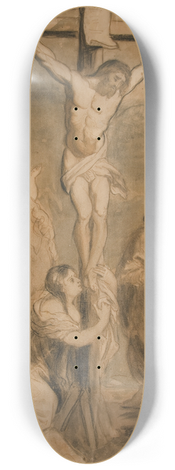 Thodore Gricault - Christ on the Cross Surrounded by Virgin andSaints 8.25 inch art skate deck