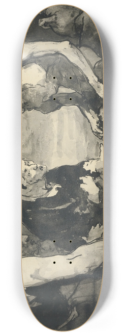 Thodule Ribot - Job Berated by His Wife and Three Friends 8.25 inch art skate deck