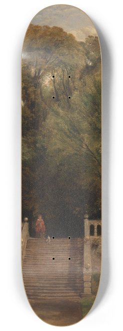 Thomas Creswick - On the Terrace at Haddon Hall, Derbyshire 8.25 inch art skate deck