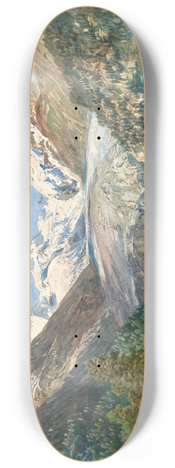 Thomas Ender - The Morteratsch Glacier in Grisons with the Bernina Range 8.25 inch art skate deck