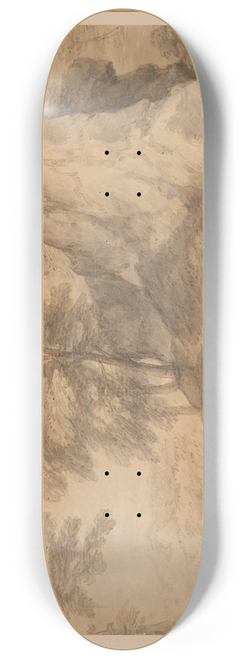 Thomas Gainsborough - Rocky Wooded Landscape with Figures 8.25 inch art skate deck
