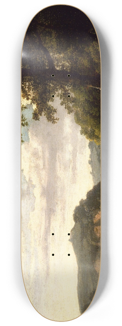 Thomas Jones - Landscape with View on the River Wye. 8.25 inch art skate deck