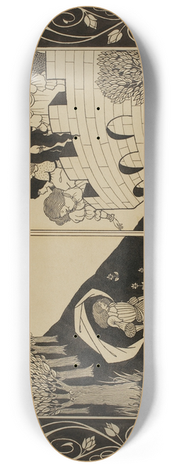 Aubrey Vincent Beardsley - Study for How a Devil in Womans Likeness Would Have Tempted Sir Bors 8.25 inch art skate deck