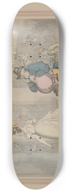 Thomas Rowlandson - How to get rid of a troublesome customer 8.25 inch art skate deck