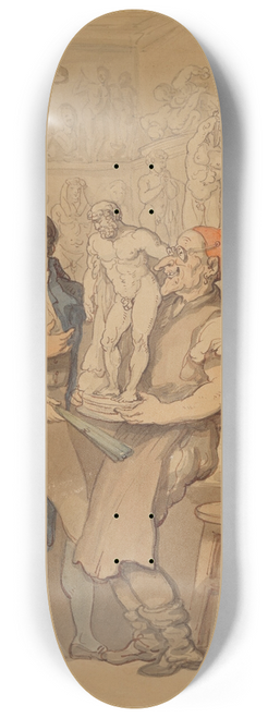 Thomas Rowlandson - Moderns Reflecting on the Works of the Ancients 8.25 inch art skate deck