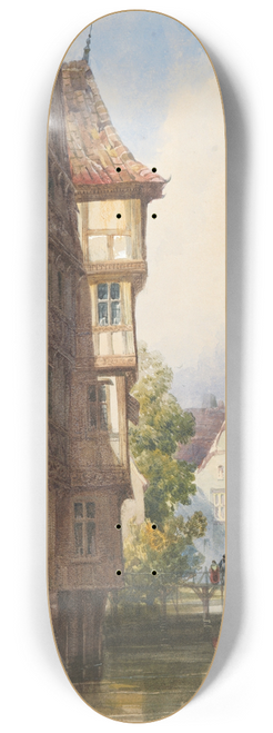 Thomas Shotter Boys - Figures on a bridge over a canal, Braunschweig, Germany 8.25 inch art skate deck