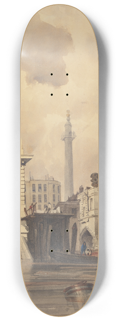 Thomas Shotter Boys - The Church of St. Magnus the Martyr, London Bridge, with the Monument in the Background 8.25 inch art skate deck
