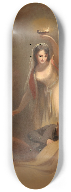Thomas Sully - Cecelia Howard and Katherine Plowden arousing the prisoner Edward Griffith from his slumber 8.25 inch art skate deck