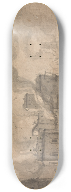 Thomas Wijck - Newgate Prison, the Fire of London 8.25 inch art skate deck