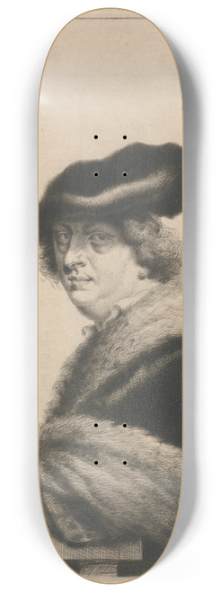 Thomas Worlidge - Self-portrait in Soft Cap, as an Etcher 8.25 inch art skate deck