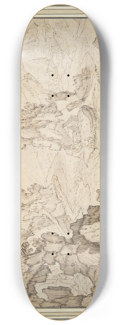 Tobias Verhaecht - Rocky Landscape withBridge 8.25 inch art skate deck