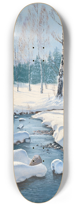 Toni Haller - Winter Landscape with a Creek 8.25 inch art skate deck