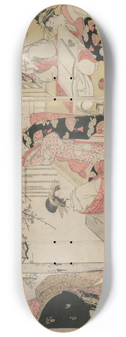 Toyokuni Utagawa - Courtesans of the giya on a Spring Outing 8.25 inch art skate deck