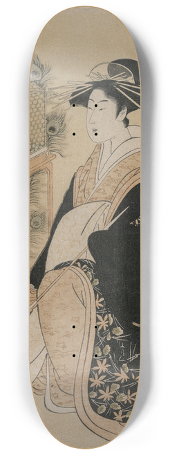 Toyokuni Utagawa - Hinazura of Chjiya from the series Beauties as the Seven Komachi 8.25 inch art skate deck